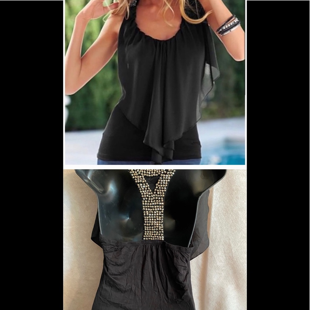 Venus Women’s Black Rayon Tank Sz Med. NEW IN BAG